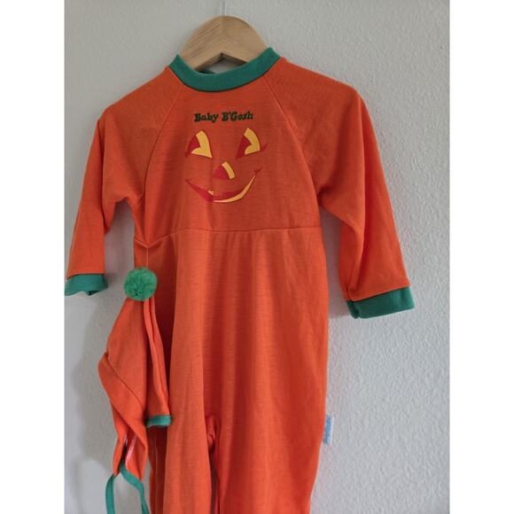 6-9 Month Vintage Oshkosh B’gosh Halloween Pumpkin Outfit With Hat - Picture 2 of 5